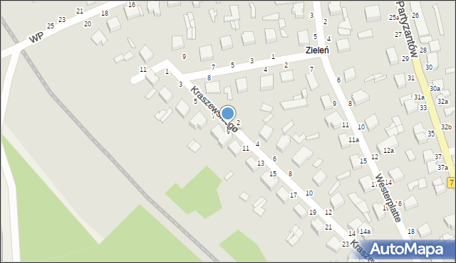 Koluszki, Kraszewskiego, 9, mapa Koluszki