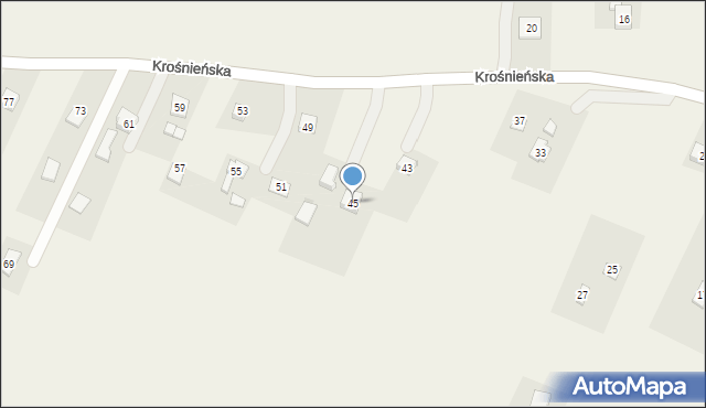 Kombornia, Krośnieńska, 45, mapa Kombornia