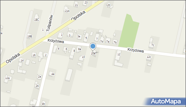 Komprachcice, Krzyżowa, 10a, mapa Komprachcice