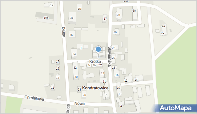 Kondratowice, Krótka, 3, mapa Kondratowice