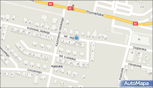 Konin, Króla Władysława Jagiełły, 12, mapa Konina