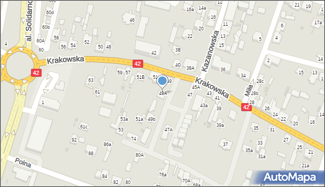 Końskie, Krakowska, 49A, mapa Końskie