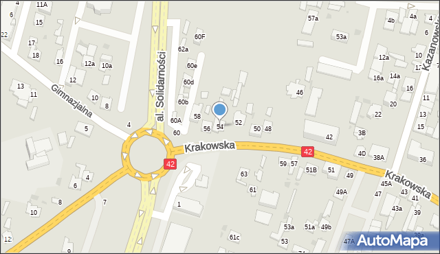 Końskie, Krakowska, 54, mapa Końskie