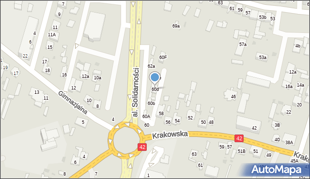 Końskie, Krakowska, 60d, mapa Końskie