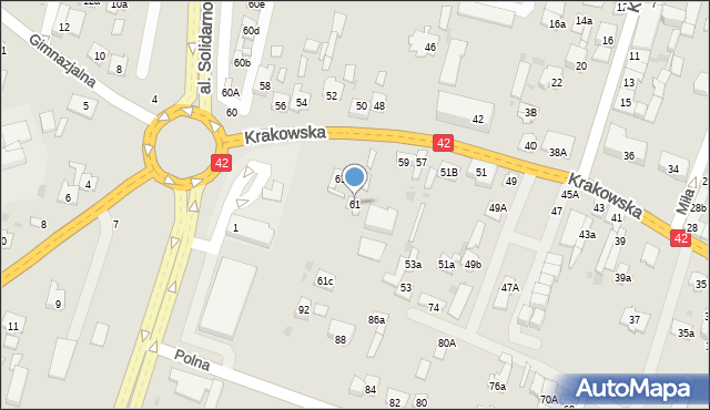 Końskie, Krakowska, 61, mapa Końskie