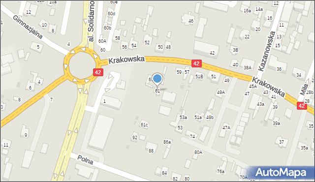 Końskie, Krakowska, 61, mapa Końskie