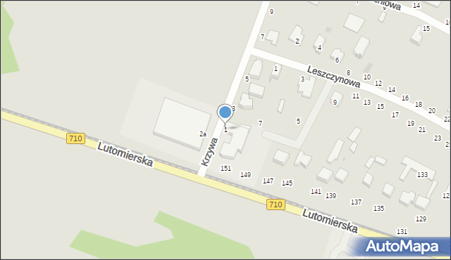 Konstantynów Łódzki, Krzywa, 1, mapa Konstantynów Łódzki