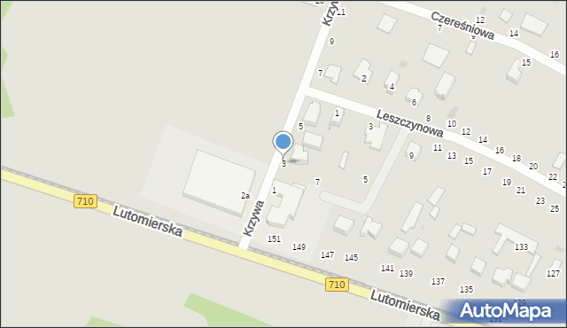 Konstantynów Łódzki, Krzywa, 3, mapa Konstantynów Łódzki