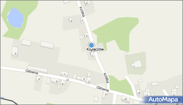 Kopaczów, Krótka, 3, mapa Kopaczów