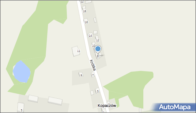 Kopaczów, Krótka, 6, mapa Kopaczów