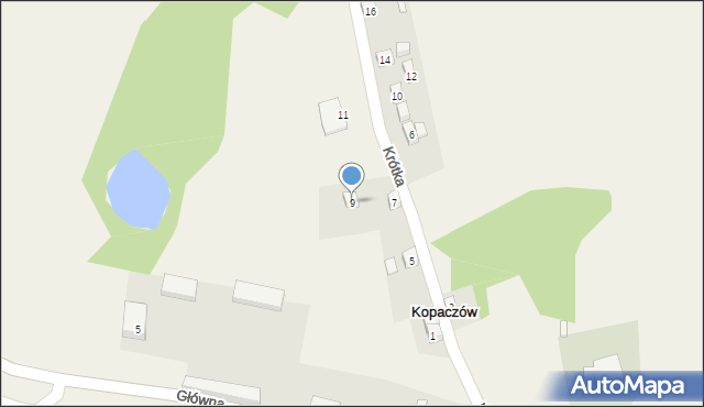 Kopaczów, Krótka, 9, mapa Kopaczów