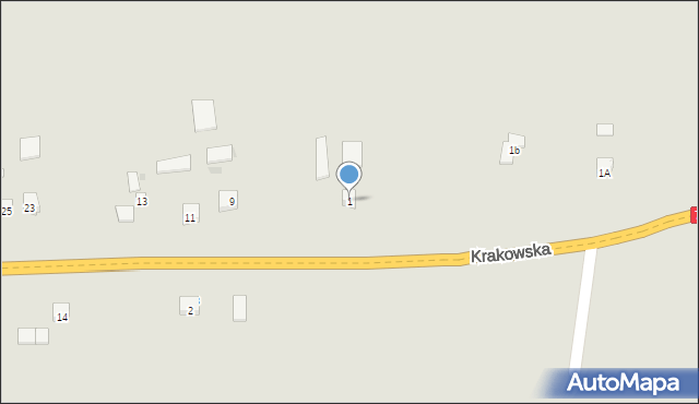 Koprzywnica, Krakowska, 1, mapa Koprzywnica