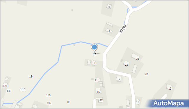 Korczyna, Kręta, 17, mapa Korczyna