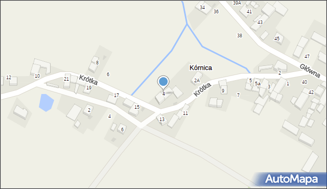 Kórnica, Krótka, 4, mapa Kórnica