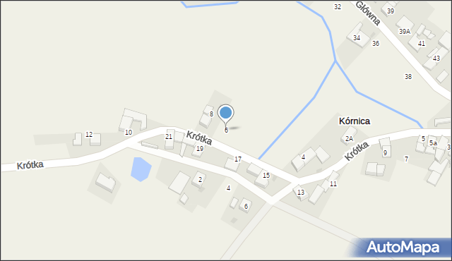 Kórnica, Krótka, 6, mapa Kórnica