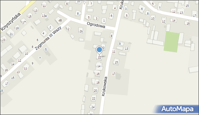 Korycin, Krukowska, 12, mapa Korycin