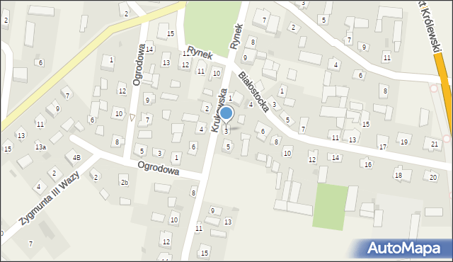 Korycin, Krukowska, 3, mapa Korycin