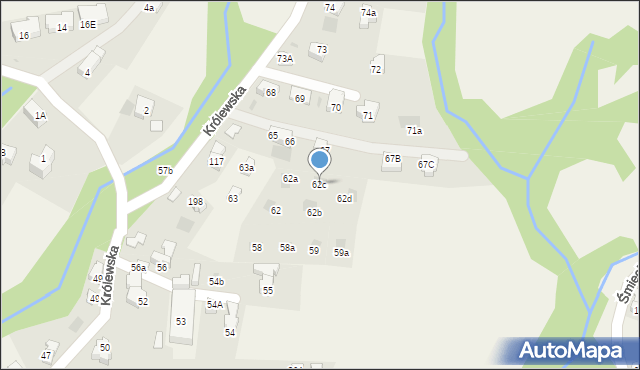 Kościelisko, Królewska, 62c, mapa Kościelisko