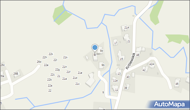 Kościelisko, Królewska, 9c, mapa Kościelisko