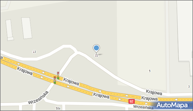 Kostrzyn, Krajowa, 11, mapa Kostrzyn