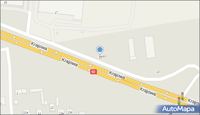 Kostrzyn, Krajowa, 15, mapa Kostrzyn