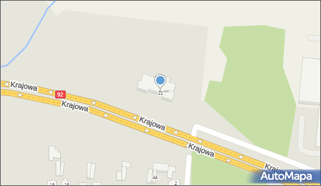 Kostrzyn, Krajowa, 21, mapa Kostrzyn