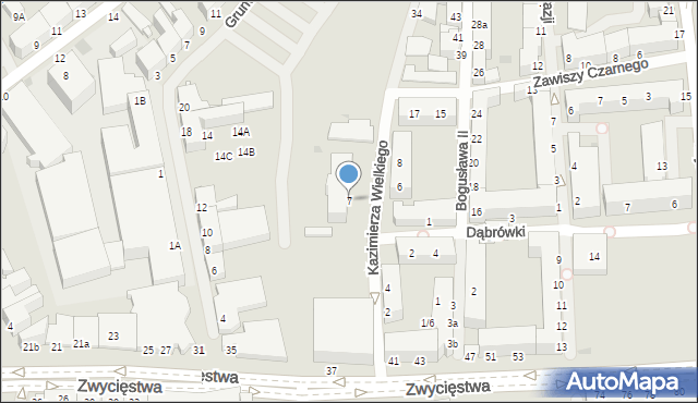 Koszalin, Króla Kazimierza Wielkiego, 7, mapa Koszalina