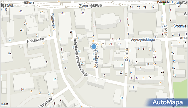 Koszalin, Króla Bolesława Chrobrego, 14, mapa Koszalina
