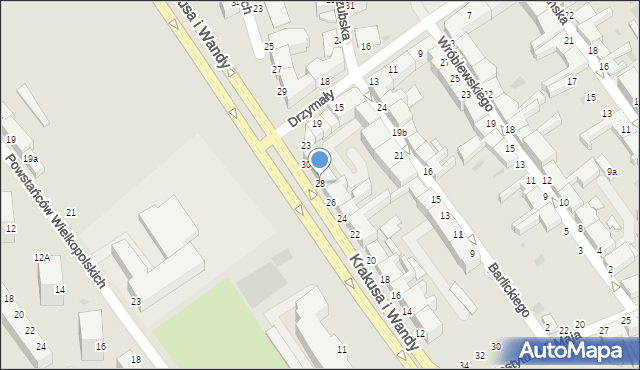 Koszalin, Krakusa i Wandy, 28, mapa Koszalina