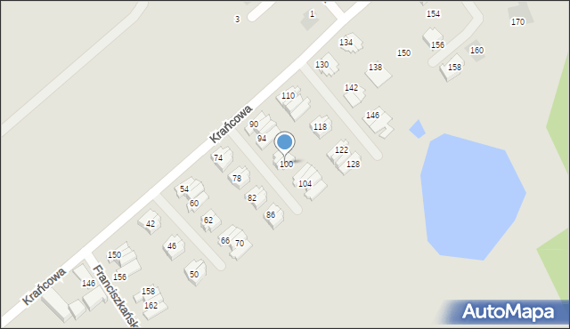 Koszalin, Krańcowa, 100, mapa Koszalina