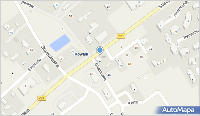 Kowale, Kręta, 4/2, mapa Kowale