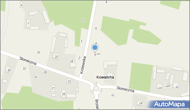Kowalicha, Królewska, 2, mapa Kowalicha