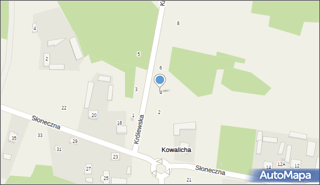 Kowalicha, Królewska, 4, mapa Kowalicha