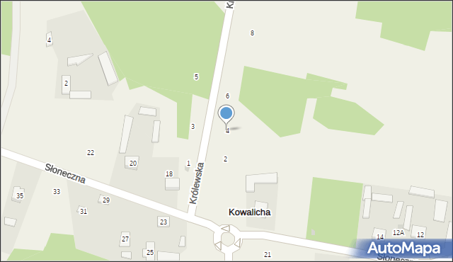 Kowalicha, Królewska, 4, mapa Kowalicha