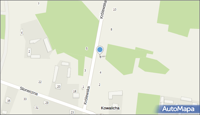 Kowalicha, Królewska, 6, mapa Kowalicha
