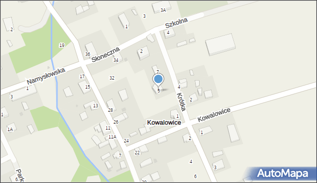 Kowalowice, Krótka, 5, mapa Kowalowice