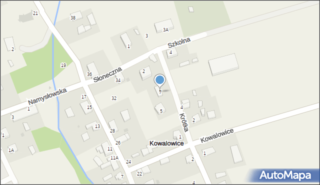 Kowalowice, Krótka, 7, mapa Kowalowice