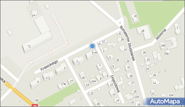 Kozienice, Krasickiego Ignacego, bp., 1, mapa Kozienice