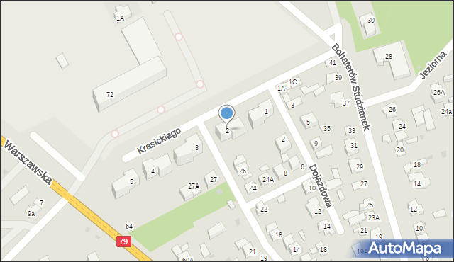 Kozienice, Krasickiego Ignacego, bp., 2, mapa Kozienice