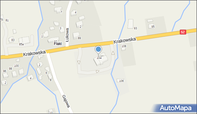Kozy, Krakowska, 104, mapa Kozy