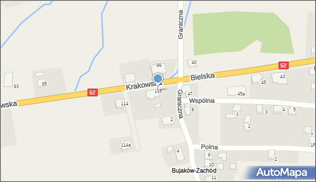 Kozy, Krakowska, 116, mapa Kozy