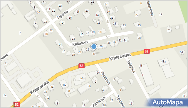 Kozy, Krakowska, 31, mapa Kozy