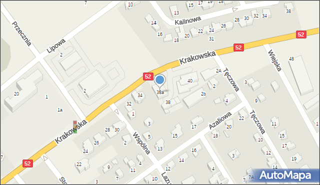 Kozy, Krakowska, 38a, mapa Kozy