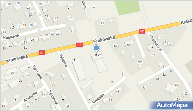 Kozy, Krakowska, 48a, mapa Kozy