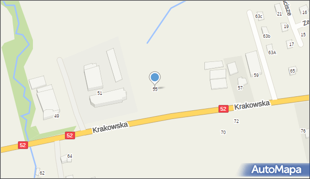 Kozy, Krakowska, 55, mapa Kozy