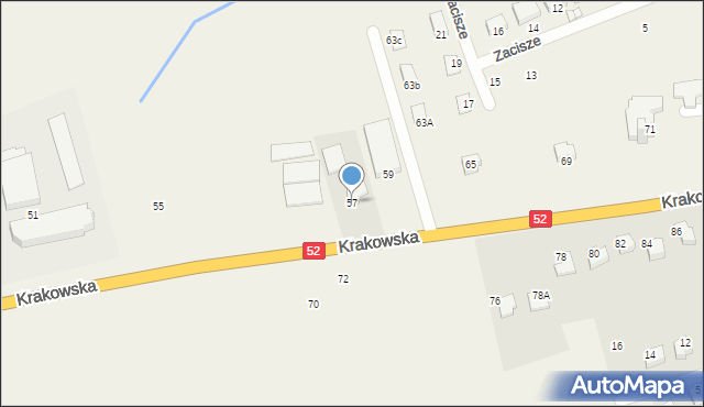 Kozy, Krakowska, 57, mapa Kozy