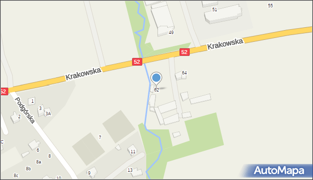 Kozy, Krakowska, 62, mapa Kozy