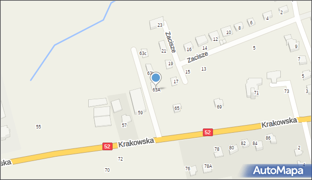 Kozy, Krakowska, 63A, mapa Kozy