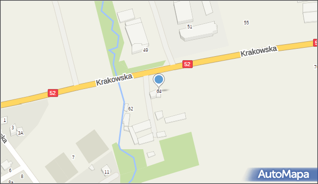 Kozy, Krakowska, 64, mapa Kozy