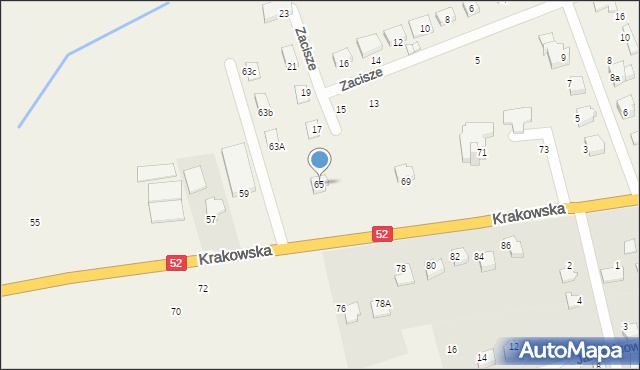 Kozy, Krakowska, 65, mapa Kozy